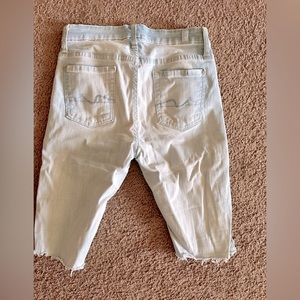 7 For All Mankind Skinny Jean Cut Offs Sz 26 Mirage Light Wash Denim*vintage